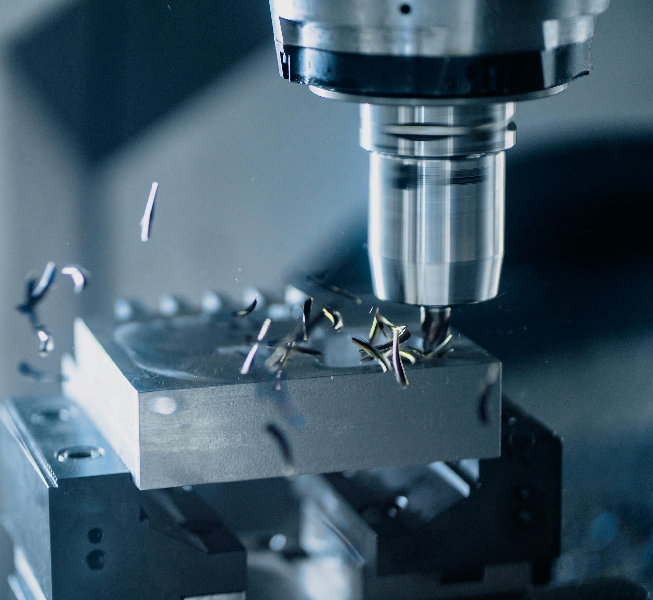 CNC milling — spindle machining a part